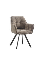 Damn LABEL51 Eetkamerstoel Riley - Taupe - Geweven