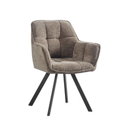 Damn LABEL51 Eetkamerstoel Riley - Taupe - Geweven