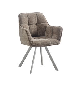Damn LABEL51 Eetkamerstoel Riley - Taupe - Geweven