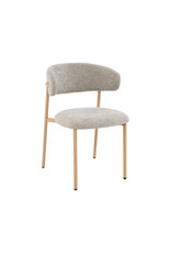 Damn LABEL51 Eetkamerstoel Kaito - Beige - Geweven - Naturel Houten Frame