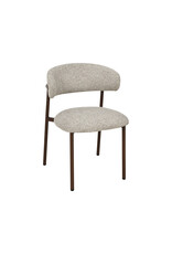 Damn LABEL51 Eetkamerstoel Kaito - Beige - Geweven - Walnoot Houten Frame