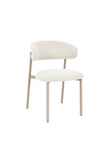 Damn LABEL51 Eetkamerstoel Kaito - Naturel - Geweven - Beige Metalen Frame