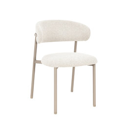 Damn LABEL51 Eetkamerstoel Kaito - Naturel - Geweven - Beige Metalen Frame