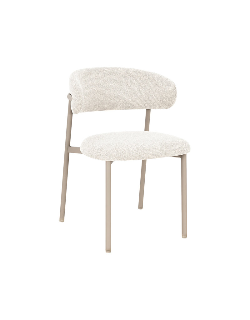 Damn LABEL51 Eetkamerstoel Kaito - Naturel - Geweven - Beige Metalen Frame