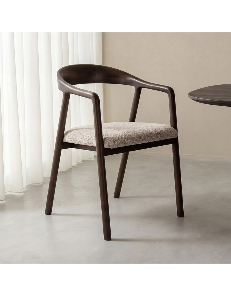 Damn LABEL51 Eetkamerstoel Lone - Beige - Geweven