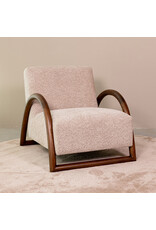 Damn LABEL51 Fauteuil Viggo - Beige - Geweven - Walnoot Houten Frame