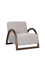 Damn LABEL51 Fauteuil Viggo - Beige - Geweven - Walnoot Houten Frame