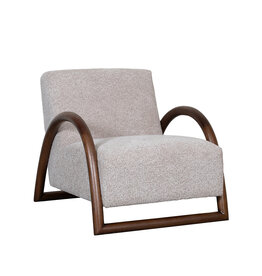 Damn LABEL51 Fauteuil Viggo - Beige - Geweven - Walnoot Houten Frame