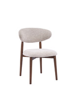 Damn LABEL51 Eetkamerstoel Kyoto - Beige - Geweven - Walnoot Houten Frame