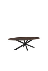 Damn LABEL51 Eetkamertafel James - Espresso - Mangohout - 190 cm - Ovaal