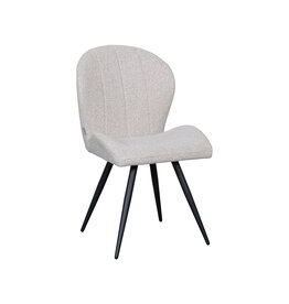 Damn LABEL51 Eetkamerstoel Sil - Naturel - Boucle - Zwart Metalen Frame