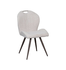 Damn LABEL51 Eetkamerstoel Silly - Naturel - Boucle - Brons Metalen Frame