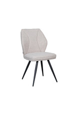 Damn LABEL51 Eetkamerstoel Silvain - Naturel - Boucle - Zwart Metalen Frame