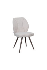 Damn LABEL51 Eetkamerstoel Silvain - Naturel - Boucle - Brons Metalen Frame