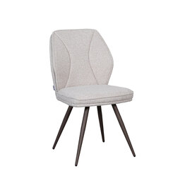 Damn LABEL51 Eetkamerstoel Silvain - Naturel - Boucle - Brons Metalen Frame