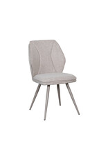 Damn LABEL51 Eetkamerstoel Silvain - Naturel - Boucle - Taupe Metalen Frame