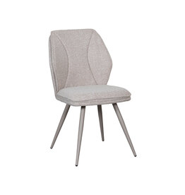 Damn LABEL51 Eetkamerstoel Silvain - Naturel - Boucle - Taupe Metalen Frame