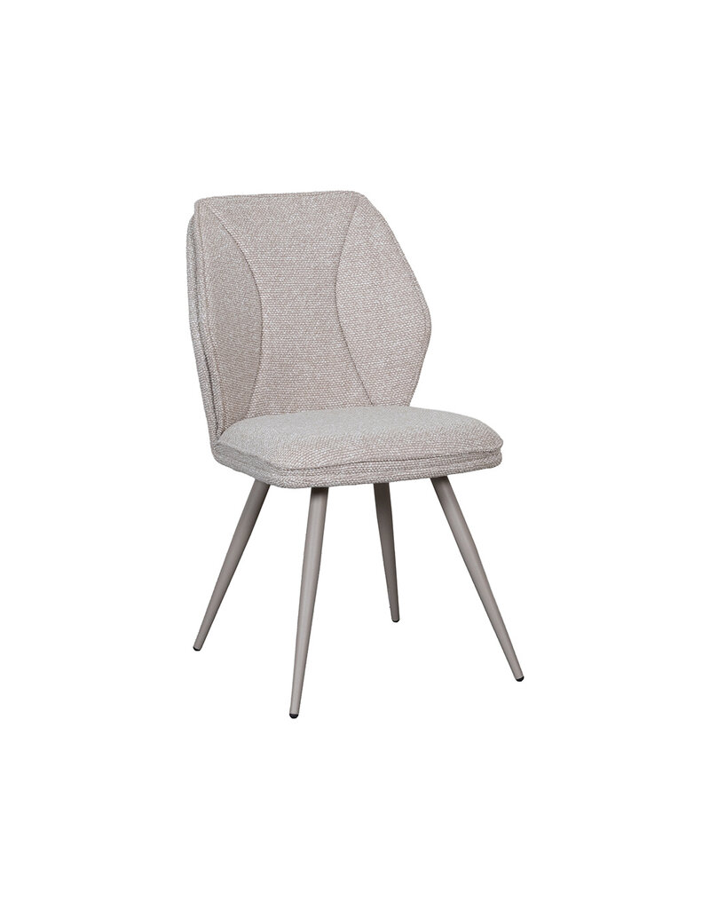 Damn LABEL51 Eetkamerstoel Silvain - Naturel - Boucle - Taupe Metalen Frame