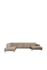 Damn LABEL51 Bank Merido - Taupe Raven | Zwart Metaal - Velvet - U-Bank Links