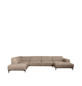 Damn LABEL51 Bank Merido - Taupe Raven | Zwart Metaal - Velvet - U-Bank Links