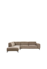 Damn LABEL51 Hoekbank Merido - Taupe Raven | Zwart Metaal - Velvet - Hoekbank Links