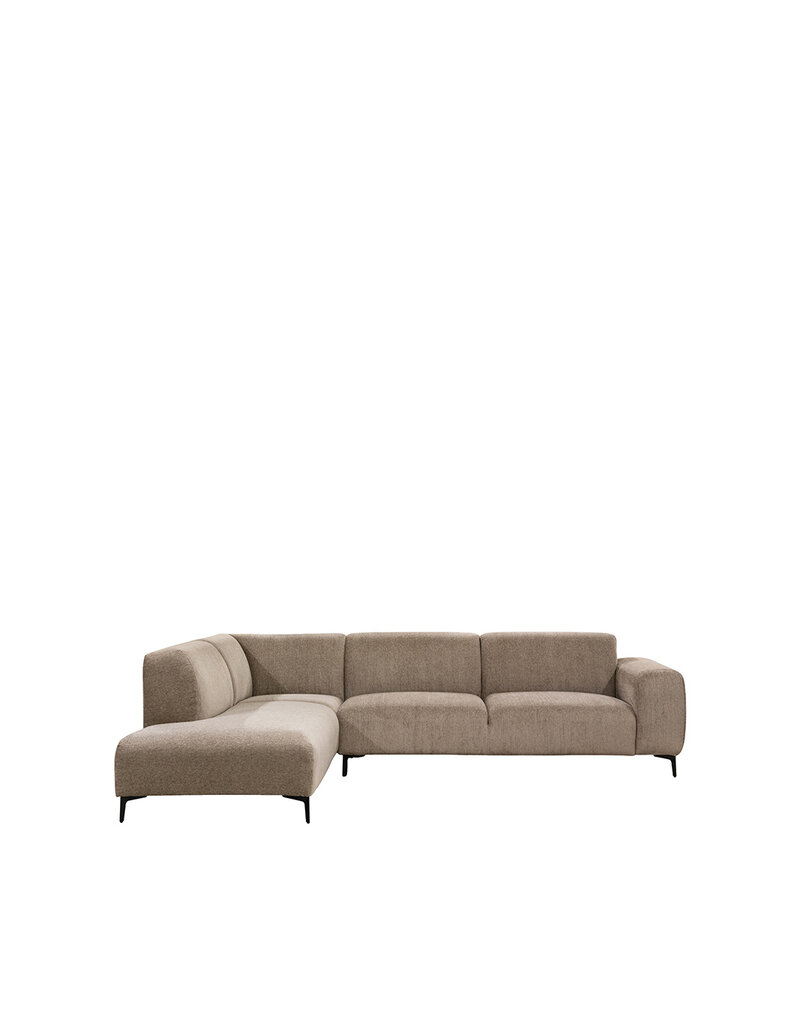 Damn LABEL51 Hoekbank Merido - Taupe Raven | Zwart Metaal - Velvet - Hoekbank Links