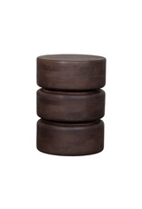 Damn LABEL51 Bijzettafel Milly - Espresso - Mangohout - 35 cm - Rond