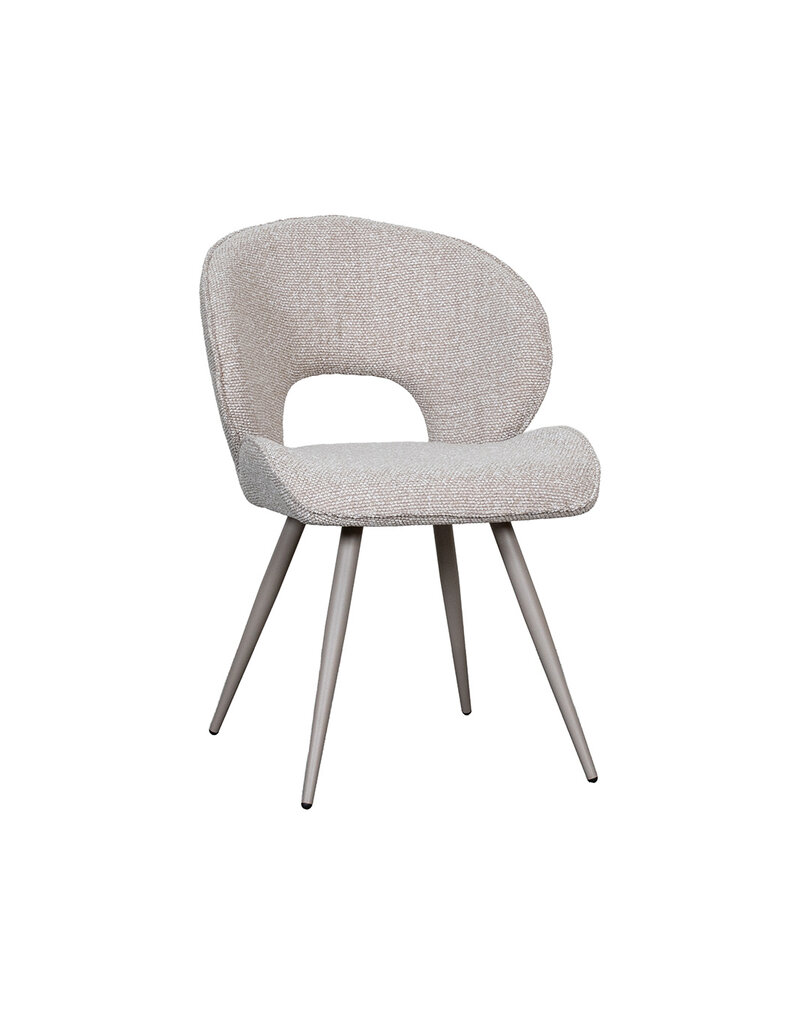 Damn LABEL51 Eetkamerstoel Sakura - Naturel - Boucle - Taupe Metalen Frame