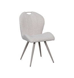 Damn LABEL51 Eetkamerstoel Silly - Naturel - Boucle - Taupe Metalen Frame