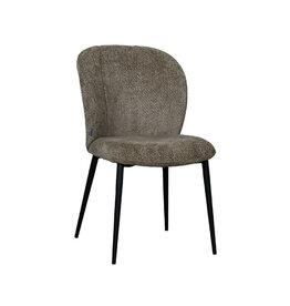 Damn LABEL51 Eetkamerstoel Vino - Hunter - Chenille - Zwart Metalen Frame