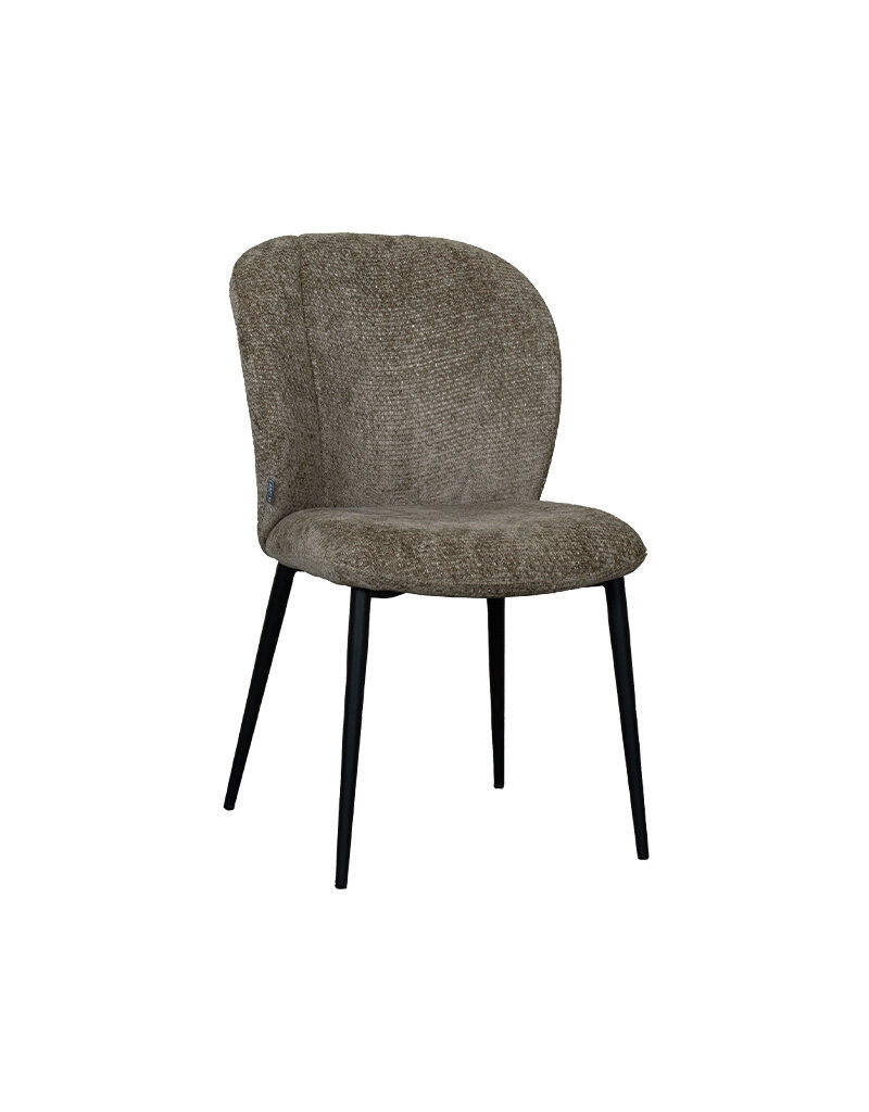 Damn LABEL51 Eetkamerstoel Vino - Hunter - Chenille - Zwart Metalen Frame