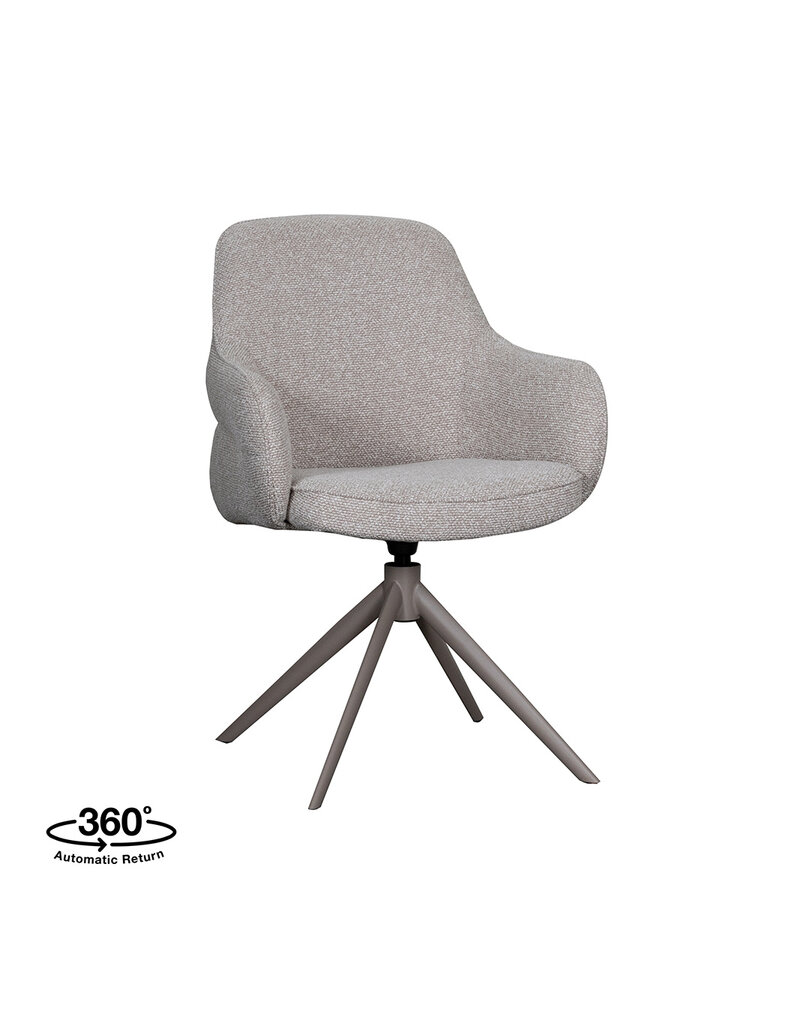 Damn LABEL51 Eetkamerstoel Bern - Naturel - Boucle - Taupe Metalen Frame