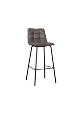 Damn LABEL51 Barkruk Bistro - Antraciet - Micro Suede - Hoog