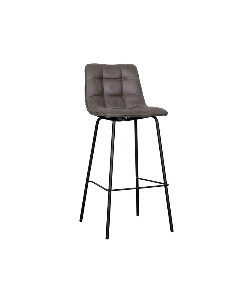 Damn LABEL51 Barkruk Bistro - Antraciet - Micro Suede - Hoog