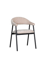 Damn LABEL51 Eetkamerstoel Amaze - Clay - Chenille - Zwart Metalen Frame