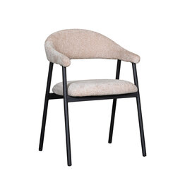 Damn LABEL51 Eetkamerstoel Amaze - Clay - Chenille - Zwart Metalen Frame