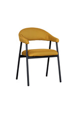 Damn LABEL51 Eetkamerstoel Amaze - Oker - Geweven - Zwart Metalen Frame