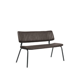 Damn LABEL51 Eetkamerbanken Gusto - Donkerbruin - Kunstleder - 120 cm