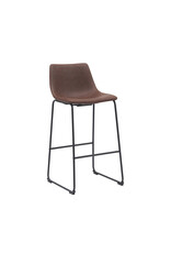 Damn LABEL51 Barkruk Risto - Bruin - Kunstleder - Hoog