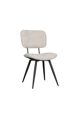 Damn LABEL51 Eetkamerstoel Liva - Naturel - Chenille - Zwart Metalen Frame