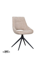 Damn LABEL51 Eetkamerstoel Marlow - Clay - Chenille - Zwart Metalen Frame
