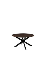 Damn LABEL51 Eetkamertafel Otis - Espresso - Mangohout - 130 cm - Rond