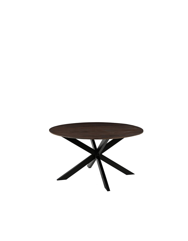 Damn LABEL51 Eetkamertafel Otis - Espresso - Mangohout - 130 cm - Rond