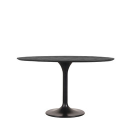 Damn LABEL51 Eetkamertafel Otto - Zwart - Mangohout - 130 cm - Rond