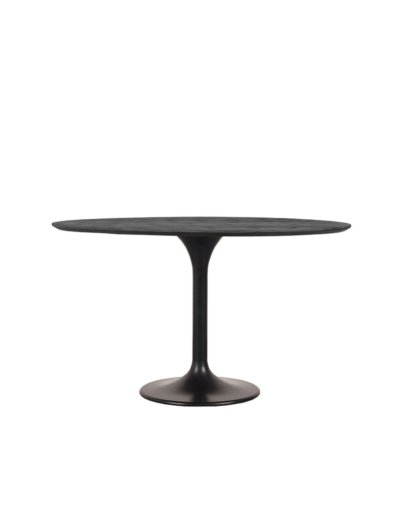 Damn LABEL51 Eetkamertafel Otto - Zwart - Mangohout - 130 cm - Rond
