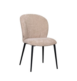 Damn LABEL51 Eetkamerstoel Vino - Clay - Chenille - Zwart Metalen Frame
