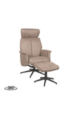 Damn LABEL51 Fauteuil Verdal - Roze - Kunstleder - Incl. Hocker