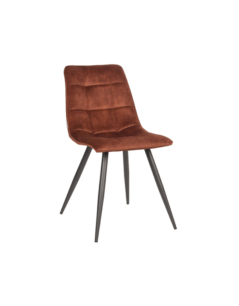 Damn LABEL51 Eetkamerstoel Jelt - Rust - Velvet - Zwart Metalen Frame