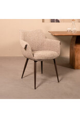 Damn LABEL51 Eetkamerstoel Mirai - Mushroom - Royal Boucle - Brons Metalen Frame