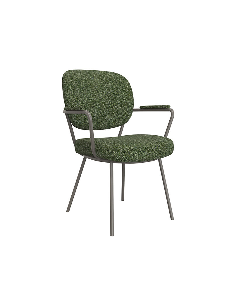 Damn LABEL51 Eetkamerstoel Lausanne - Forest - Royal Boucle - Forest Metalen Frame